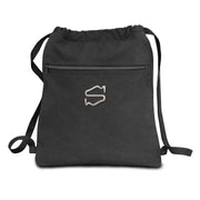 BAG - "Sneaker S" Washed Black 3D Puff Cotton Pigment Dyed Drawstring Bag (Embroidered)